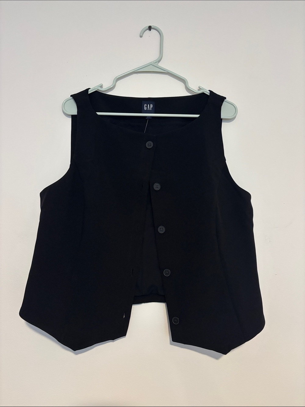 GAP Black Button-Front Sleeveless Top